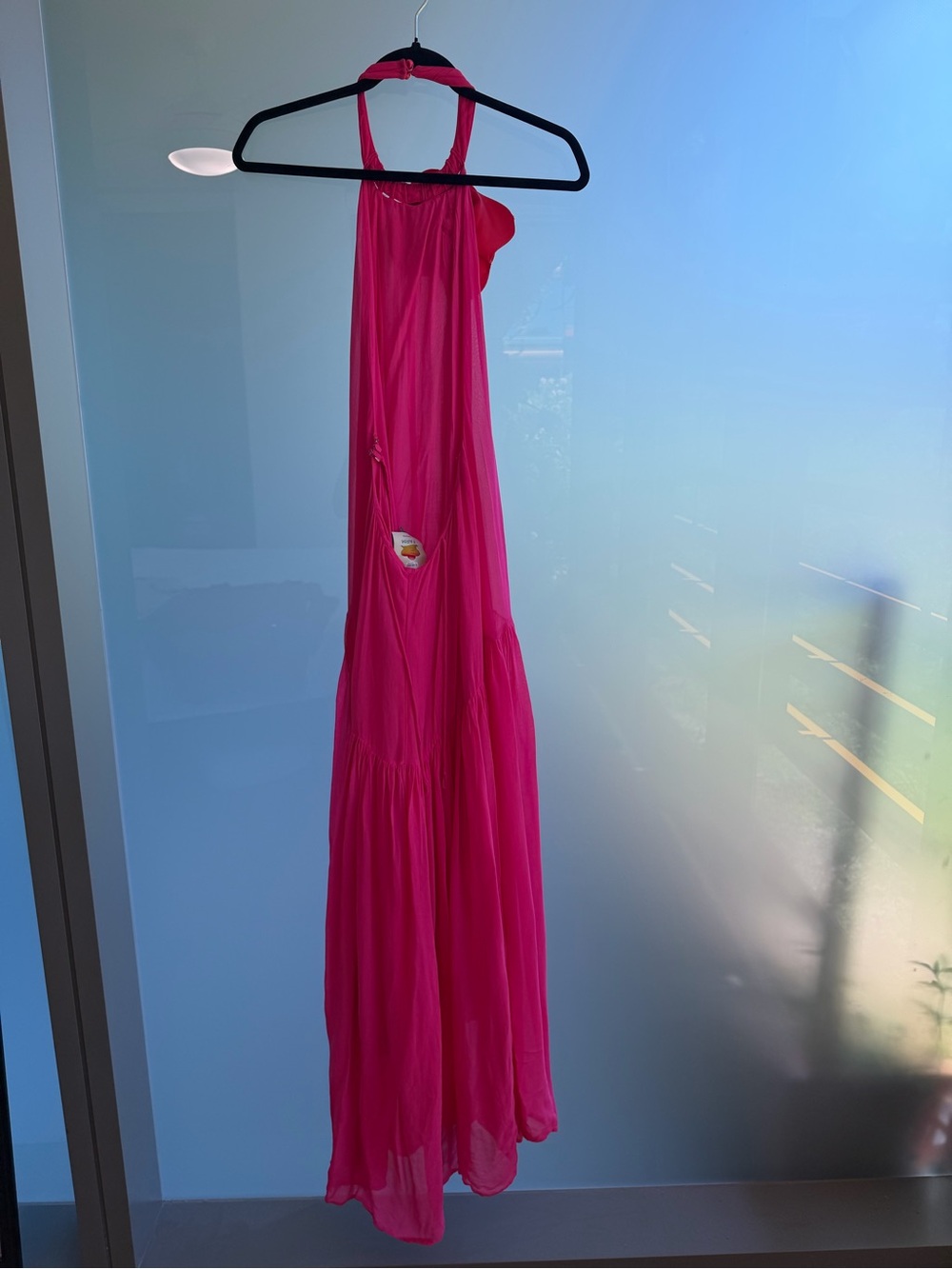 Farm Rio High Neck Red Flower Pink Maxi Summer Dress - Picture 5 of 5
